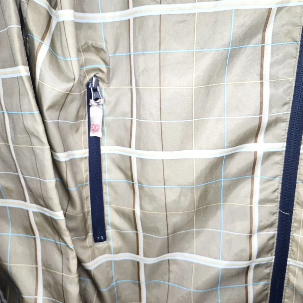 ELEMENT Beige Plaid Lightweight Jacket- Medium - Picture 3 of 9
